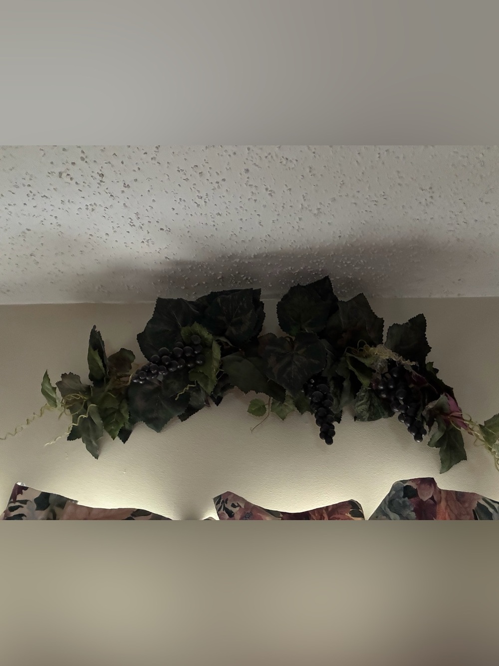Lush Faux Grape Vine Garland in Deep Green and Purple